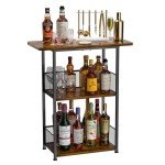 Corner Mini Bar Shelf for Whiskey & Wine