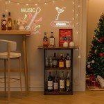 Corner Mini Bar Shelf for Whiskey & Wine