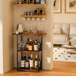 Corner Mini Bar Shelf for Whiskey & Wine