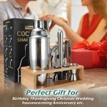 10-Piece Cocktail Shaker Set with Bamboo Stand