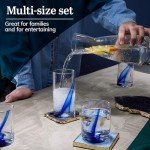 Mancave 16-Piece Blue Ribbon Glasses Set