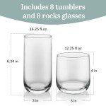 Libbey Ascent 16-Piece Glassware Set