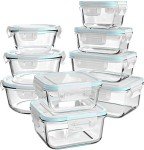 18-Piece BPA-Free Glass Meal Prep Containers Set