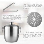 Zulay Stainless Steel Double-Wall Ice Bucket Set