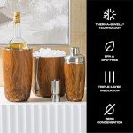 S'well Teakwood Ice Bucket with Tongs - 68oz