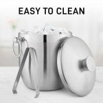 Zulay Stainless Steel Double-Wall Ice Bucket Set