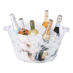 Acrylic Oval Beverage Cooler Party Tub - Clear