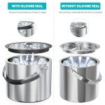 Stainless Steel Insulated Ice Bucket with Scoop