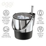 Oggi Black Stainless Steel Insulated Ice Bucket