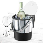 Oggi Black Stainless Steel Insulated Ice Bucket
