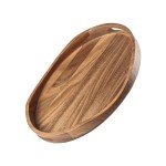 Acacia Wood Serving Tray with Handles - 17" Round