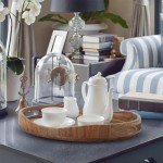 Acacia Wood Serving Tray with Handles - 17" Round