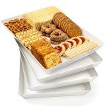 4-Pack Large White Serving Platters for Parties