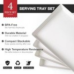 4-Pack Large White Serving Platters for Parties