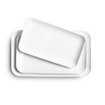 Set of 3 White Rectangular Serving Trays
