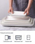 Set of 3 White Rectangular Serving Trays