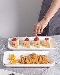 Set of 3 White Rectangular Serving Trays