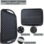 Set of 2 Black Non-Slip Serving Trays