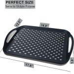 Set of 2 Black Non-Slip Serving Trays