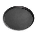 Black Rubber-Lined Non-Slip Round Tray, 11-Inch