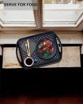 Set of 2 Black Non-Slip Serving Trays