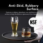 Black Rubber-Lined Non-Slip Round Tray, 11-Inch