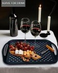 Set of 2 Black Non-Slip Serving Trays
