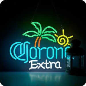 Neon Palm Tree Beer Sign for Man Cave