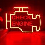 Check Engine Neon Sign for Man Cave Decor