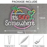 5 O'Clock Somewhere Neon Sign for Man Cave