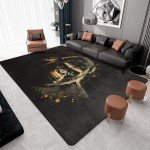 Cool Gorilla Black Area Rug for Mancave 5'x7
