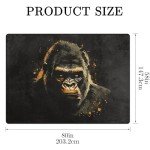Cool Gorilla Black Area Rug for Mancave 5'x7