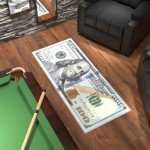 $100 Bill Design Non-Slip Runner Rug 22x53