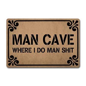 Funny Man Cave Welcome Door Mat – Anti-Slip
