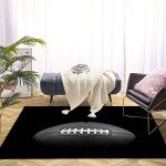 Classic Football Field Area Rug for Mancave