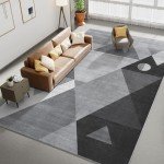 Modern Geometric Washable Rug for Mancave