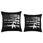 Patriotic 2nd Amendment Guns Flag Throw Pillow