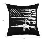 Patriotic 2nd Amendment Guns Flag Throw Pillow