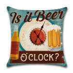 Beer Pattern Throw Pillow Covers - 4 Pack