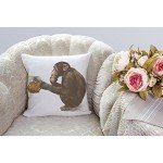 Gorilla Pillow Cover with Beer - 18x18 Inch