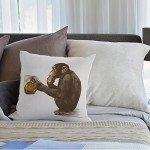 Gorilla Pillow Cover with Beer - 18x18 Inch