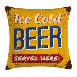 Vintage Ice Cold Beer Man Cave Pillow Cover