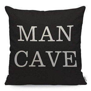 Man Cave Pillow Cover - Black and White Design