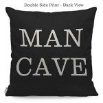 Man Cave Pillow Cover - Black and White Design