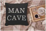 Man Cave Pillow Cover - Black and White Design