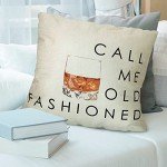 Old Fashioned Whisky Quote Pillow Cover - Red