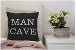 Man Cave Pillow Cover - Black and White Design