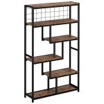 Industrial 6-Shelf Open Bookcase for Mancave