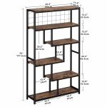 Industrial 6-Shelf Open Bookcase for Mancave