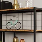 Industrial 6-Shelf Open Bookcase for Mancave